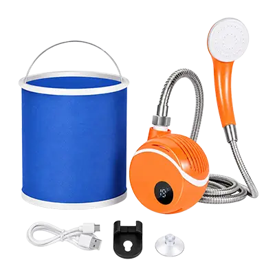AquaTrail portable shower kit with pump, shower head, hose and accessories